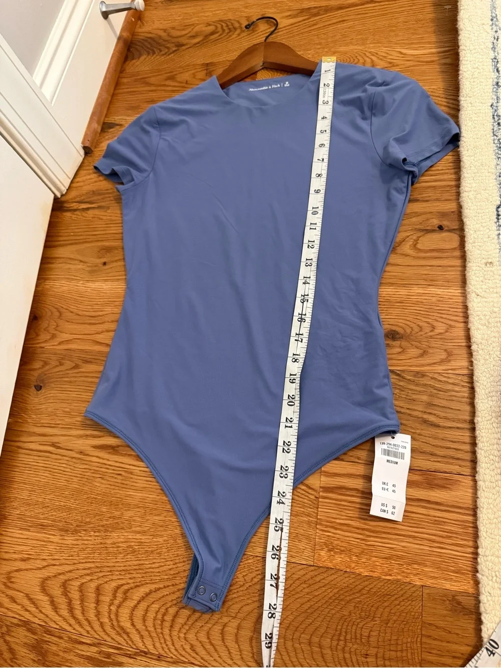 Abercrombie & Fitch Soft Matte Seamless Tee Bodysuit Blue Size Medium NWT